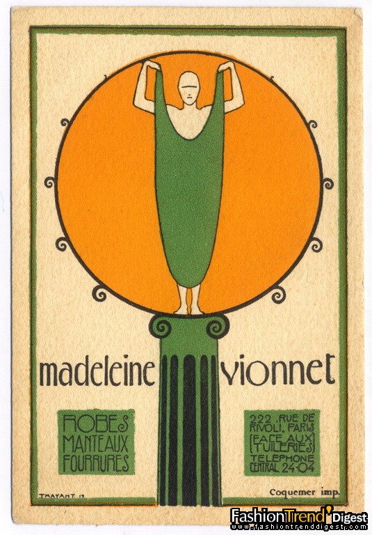 1922年由Ernesto Michahelles設計的引有Vionnet logo的明信片 